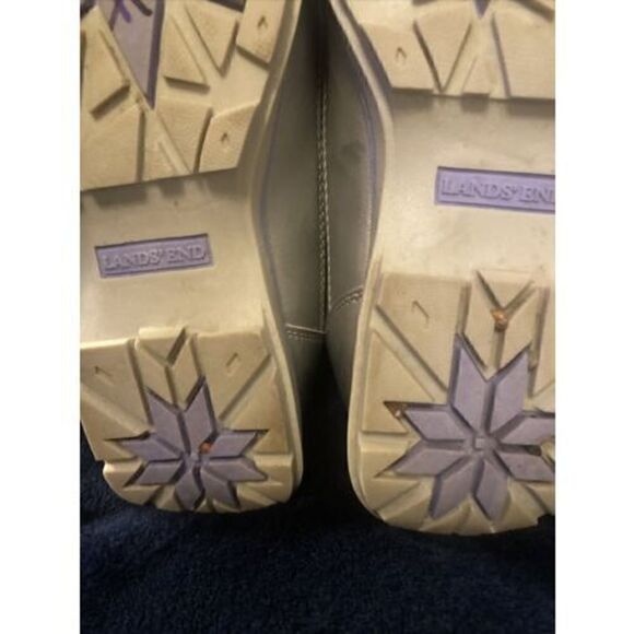 Lands end winter snow boots warm silver faux fresistent women Size 4 - Picture 9 of 9